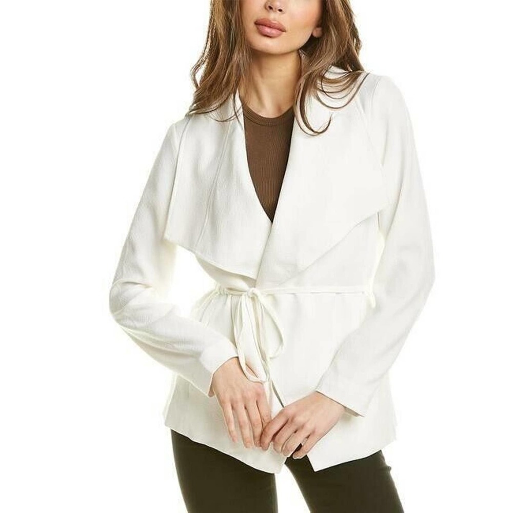 Club Monaco Cadee Tie Waist Jacket Long Sleeve Women's White Size S/P